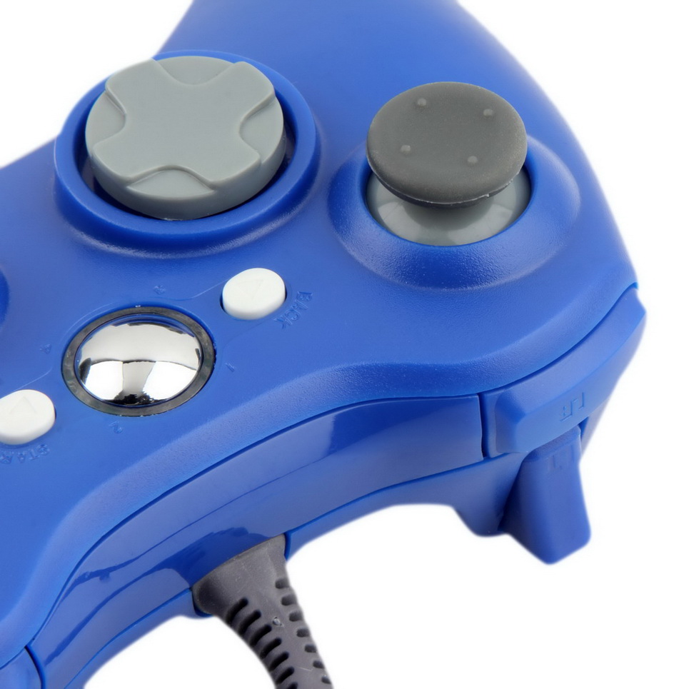 Джойстик Xbox 360 проводной (синий)