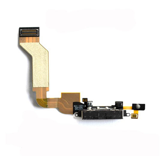 Шлейф нижний iPhone 4S (черный)