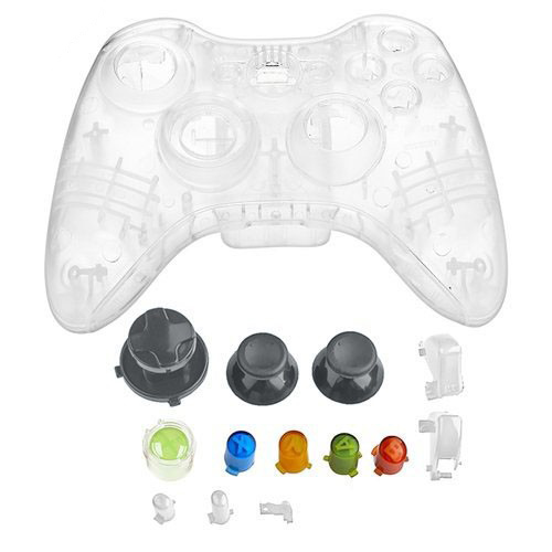 Корпус беспроводного джойстика Xbox 360 (прозрачный) 
