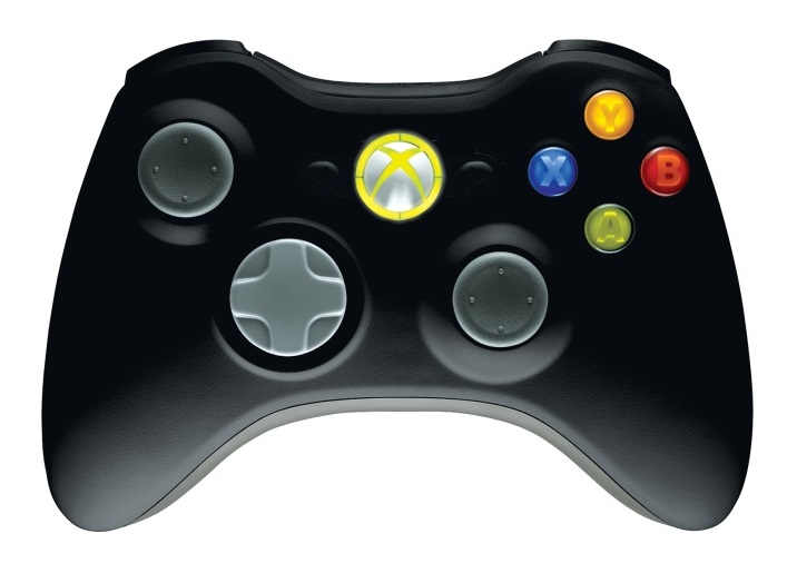 Джойстик Xbox 360 Slim беспроводной (черный, оригинал)